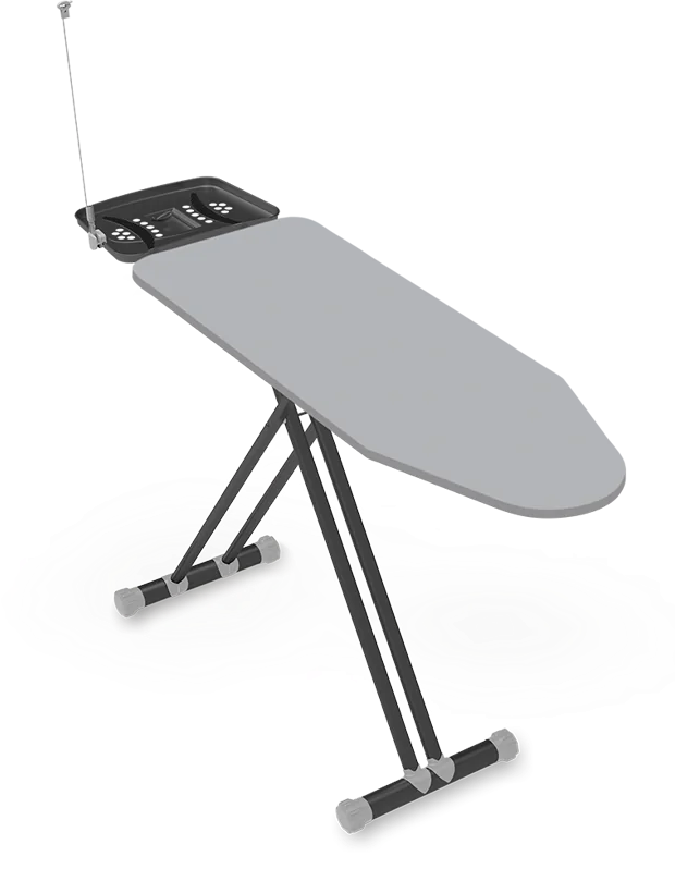 MONDO – Asse da stiro 125×42 cm con presa elettrica HYTAMA Tools