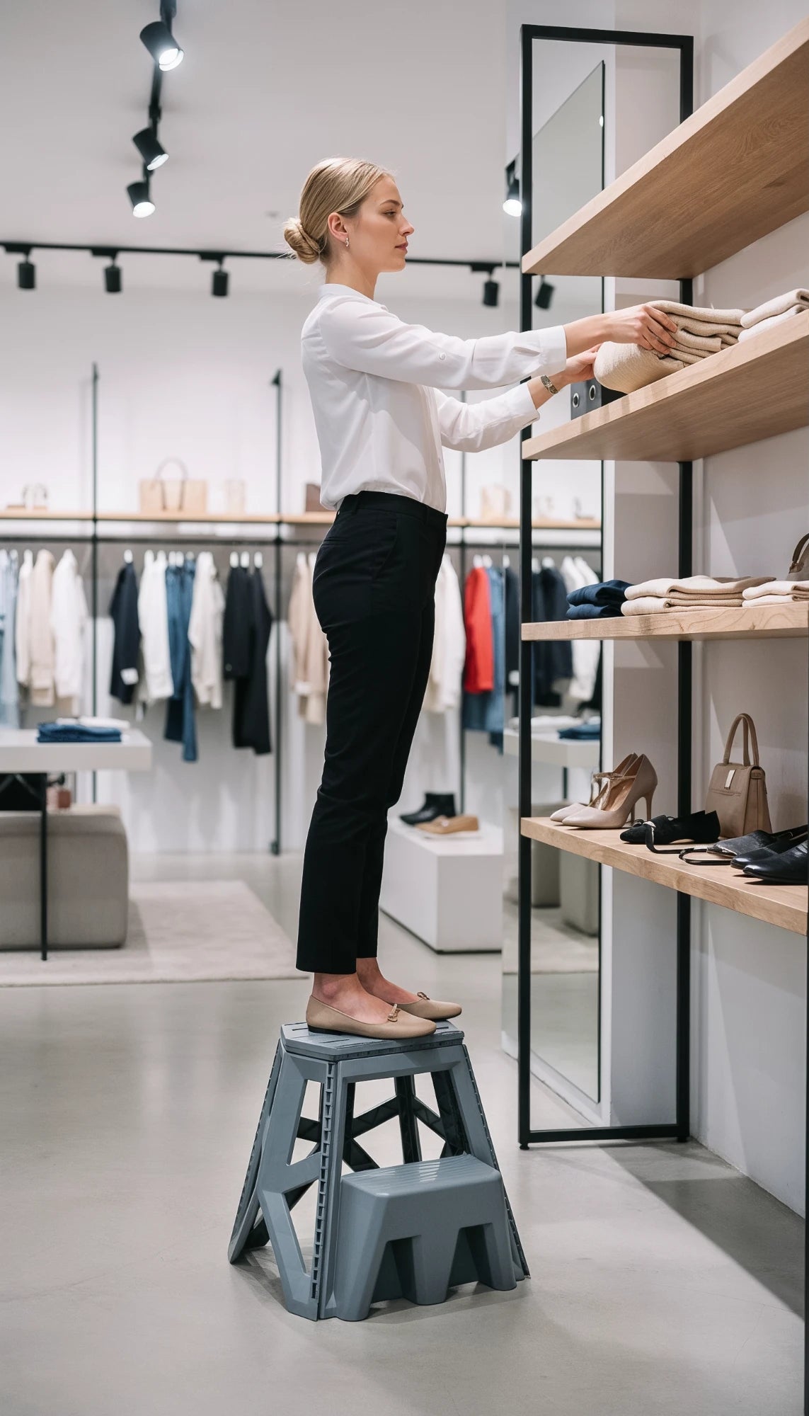 SMART STEP in negozio: sgabello pieghevole per raggiungere gli scaffali